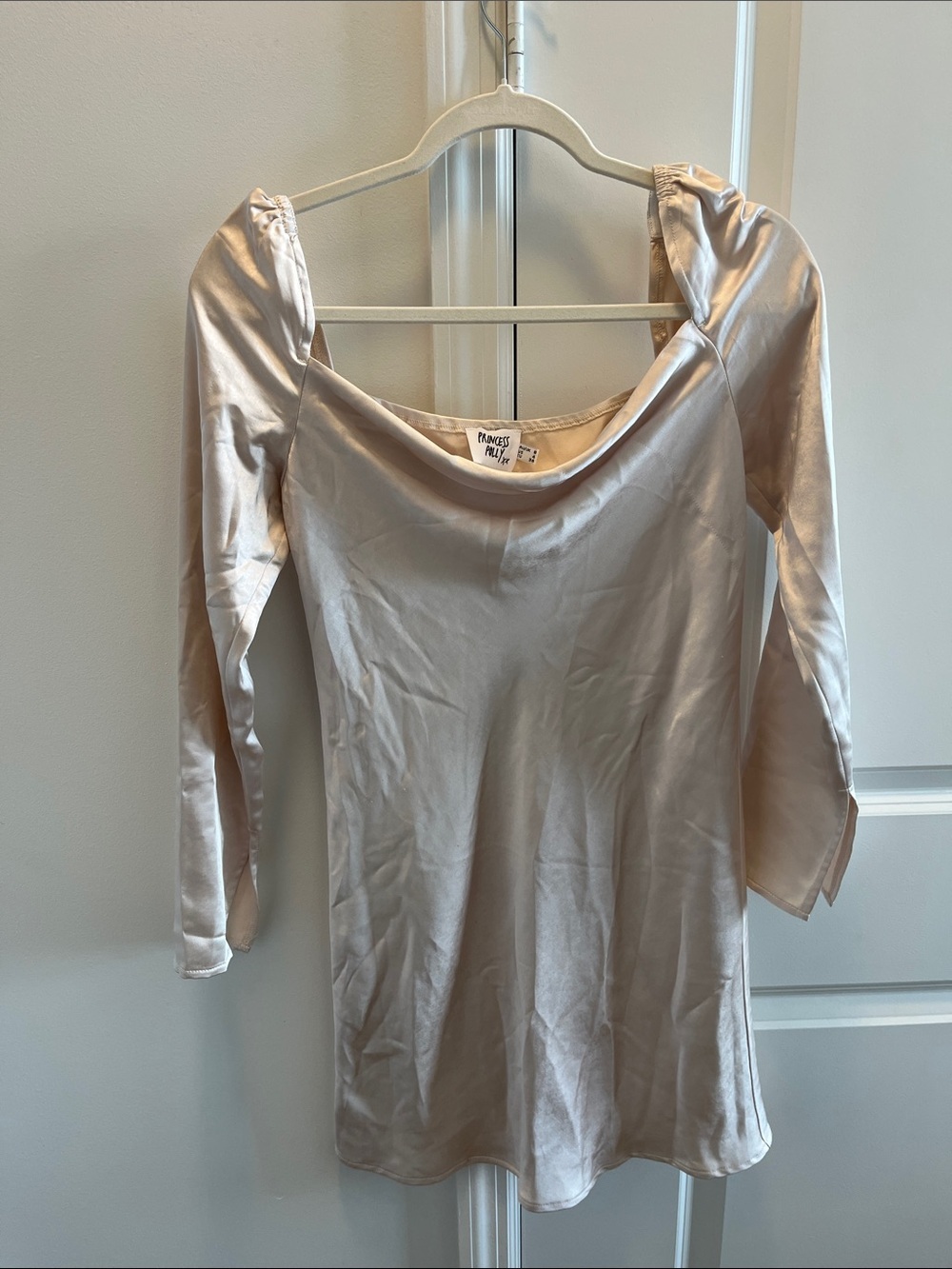 Princess Polly Satin Mini Dress in Champagne